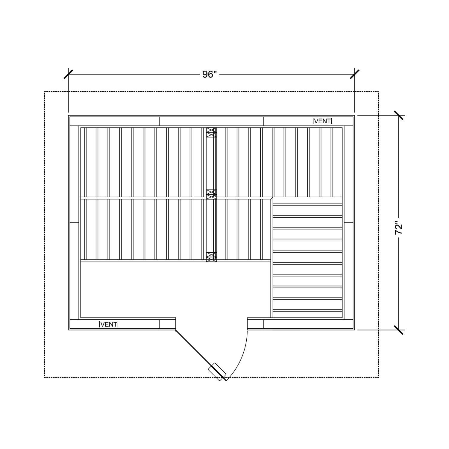 6' x 8' Customizable Euro Outdoor Sauna with glass windows and doors