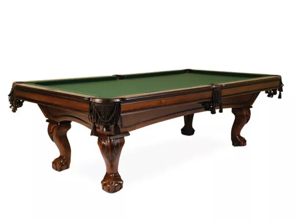 Monroe billiard table with distressed Walnut finish